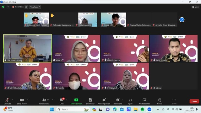 Pertemuan peserta MSIB dengan bapak sekjen KESDM dalam membahas strategi pemerintah untuk mencapai Net-Zero Emission (NZE)