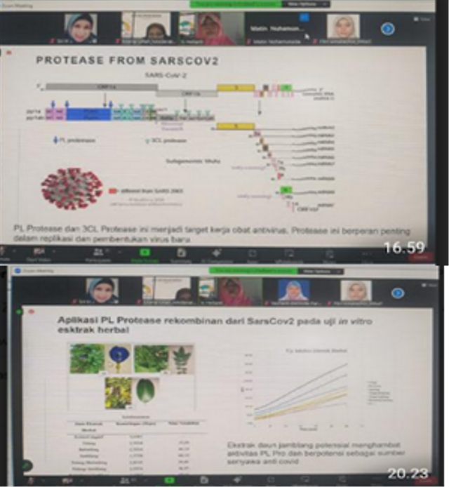 Gambar: Paparan presentasi Dr. Is. Helianti, Peneliti Pusat Riset Rekayasa Genetika BRIN, kegiatan acara Friday Scientific Sharing Seminar (sumber foto; dok. Pribadi).