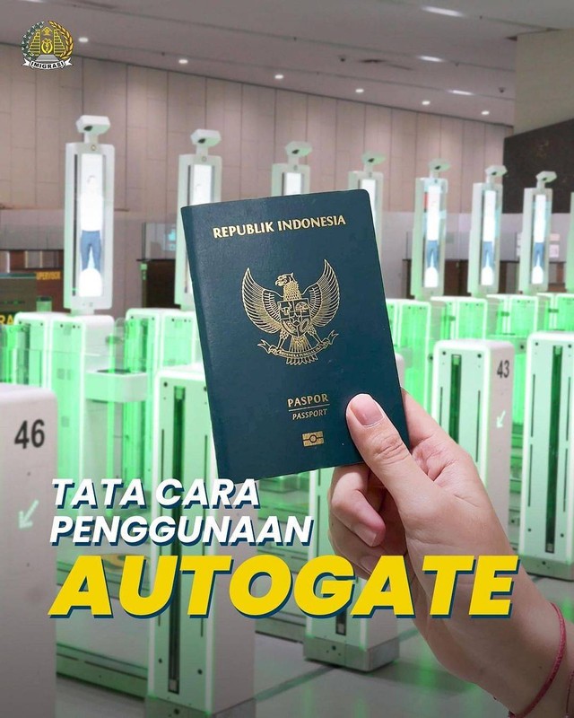 Ilustrasi tata cara penggunaan autogate / Humas Imigrasi Semarang
