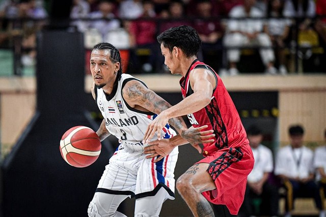 Thailand vs indonesia di Kualifikasi Piala Asia FIBA. Foto: FIBA