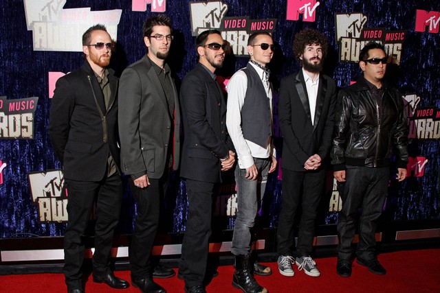 Grup rock Linkin Park tiba untuk MTV Video Music Awards 2007 di Palms Casino, 09 September 2007 di Las Vegas, Nevada. Foto: Robyn Beck / AFP