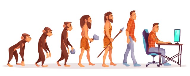 Ilustrasi evolusi manusia. Foto: FREEPIK
