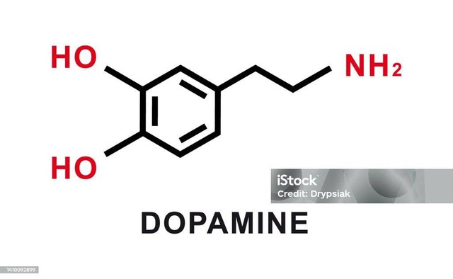 Ilustrasi Bentuk Hormon Dopamine. Sumber: istock/Drypsiak