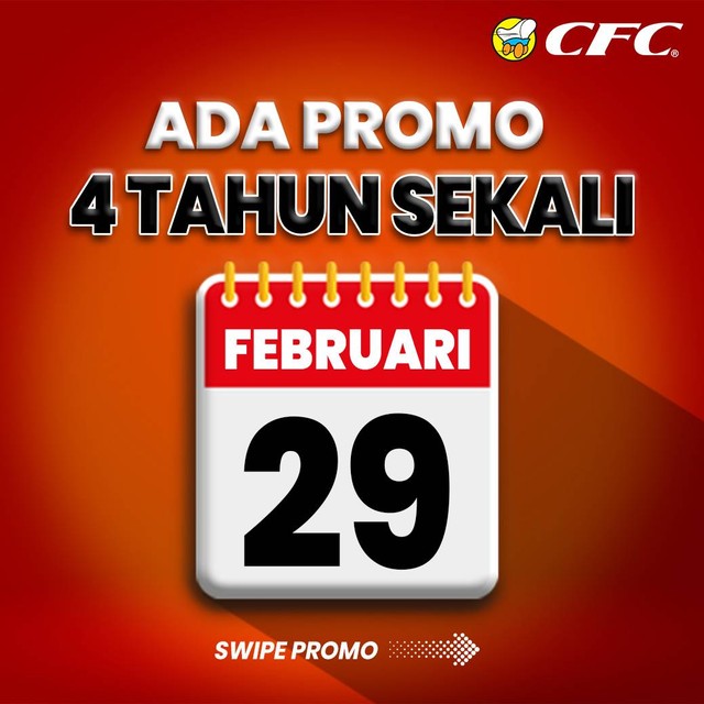 CFC memberikan promo spesial tahun kabisat. Foto: Instagram @cfcindonesia_official