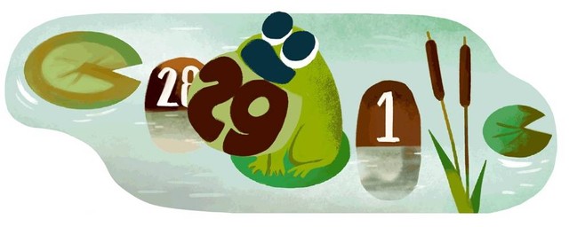 Google Doodle tanggal kabisat 29 Februari 2024 Foto: Google