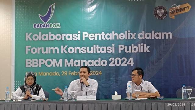 Kegiatan Forum Konsultasi Publik yang digelar BPOM Manado, Kamis (29/2).