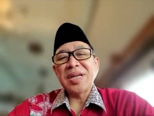 Kepala Bidang Pendidikan Diniyah dan Pondok Pesantren Kantor Wilayah Kementerian Agama (Kanwil Kemenag) Provinsi Jawa Timur Mohammad As’adul Anam, dalam konferensi pers secara daring.