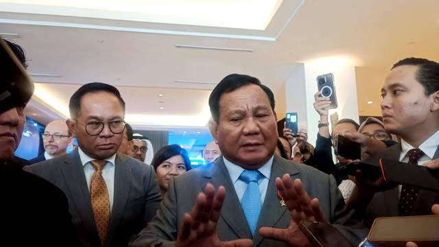 Menteri Pertahanan Prabowo Subianto di acara Mandiri Investment Forum di Hotel Fairmont Senayan Jakarta, Selasa (5/3/2024). Foto: Ghinaa Rahmatika/kumparan