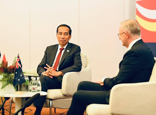 Presiden Jokowi menggelar pertemuan bilateral dengan PM Australia Anthony Albanese. Foto: Laily Rachev/Biro Pers Sekretariat Presiden