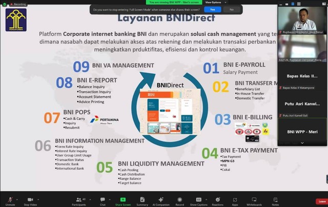 Rupbasan Mojokerto Ikuti Sesi Refreshment Penggunaan BNI Direct Bendahara Pengeluaran