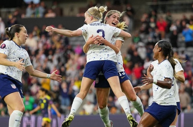 Timnas Wanita Amerika Serikat menang 3-0 atas Kolombia di perempat final Piala Emas Wanita 2024.  Foto: X/USWNT