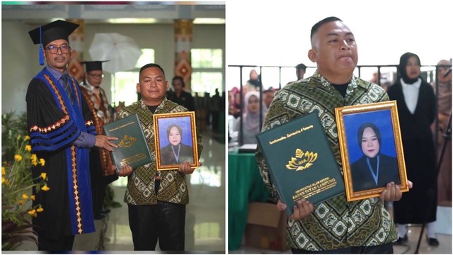 Kakak gantikan sang adik yang meninggal sebelum wisuda | Foto: UIN Radin Intan Lampung