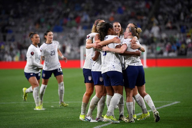 Timnas Wanita Kanada saat melawan Amerika Serikat pada pertandingan pertandingan semifinal CONCACAF Women's Gold Cup 2024. Foto: USA TODAY Sports/via REUTERS