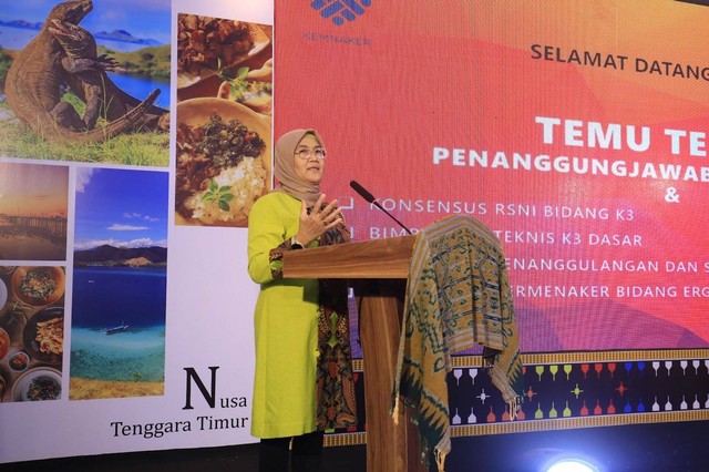 Acara Kemnaker bertajuk Temu Teknis Penanggung Jawab K3 Nasional di Manggarai Barat, Nusa Tenggara Timur (NTT), pada 5-8 Maret 2024. Foto: dok. Kemnaker
