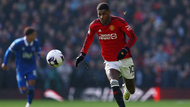 Pemain Manchester United (MU), Marcus Rashford. Foto: REUTERS/Molly Darlington