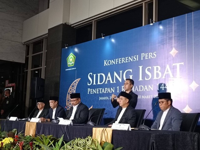 Konpers sidang isbat penetapan 1 Ramadan. Foto: Hedi/kumparan