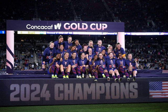 Timnas Wanita Amerika Serikat menjadi juara CONCACAF Women's Gold Cup 2024 di Stadion Snapdragon, San Diego, California, Amerika Serikat, Minggu (10/3/2024).
 Foto: USA TODAY Sports/via REUTERS