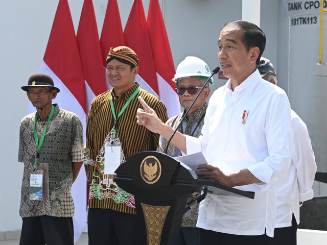 Presiden Jokowi meresmikan Pabrik Percontohan Minyak Makan Merah di Deli Serdang. Foto: Kris/Biro Pers Sekretariat Presiden