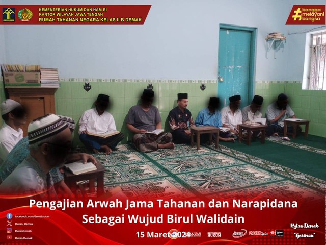 Rutan Demak Adakan Acara Pengajian Arwah Jamak, WBP Sampaikan Doa 