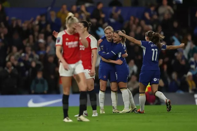 Chelsea menang 3-1 atas Arsenal di pekan ke-16 Liga Inggris Wanita (WSL) 2023/24. Foto: Dok. chelseafc.com