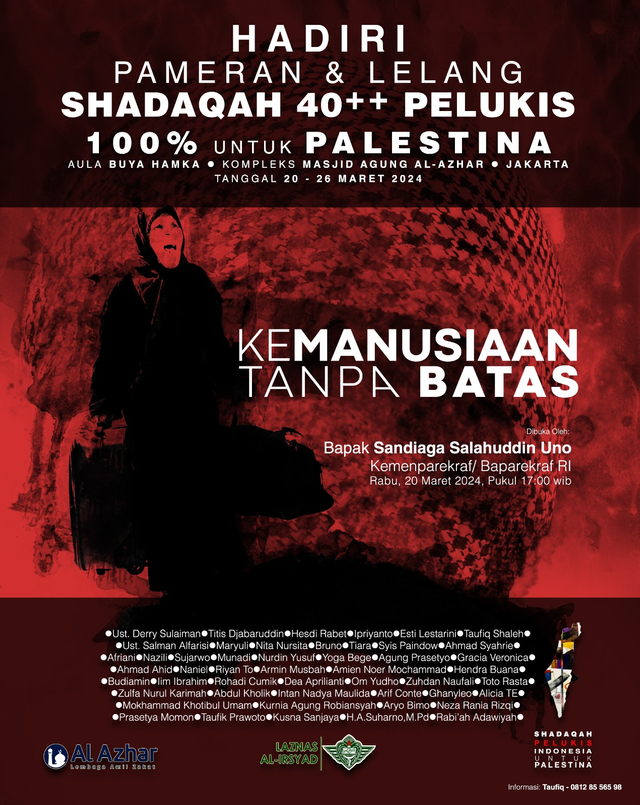 Pameran dan Lelang Shadaqah Pelukis Indonesia untuk Palestina. Foto: Istimewa