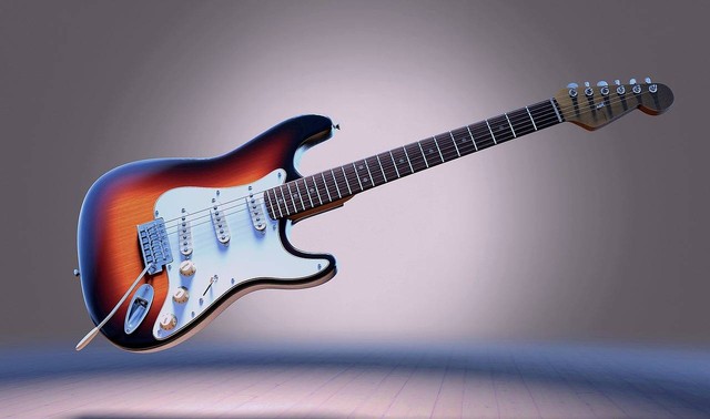Ilustrasi teknik bermain gitar elektrik. Sumber: pixabay
