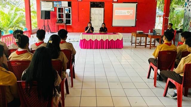 Kegiatan sosialisasi yang digelar Panitia Pelaksana Pembentukan Paskibraka di salah satu sekolah di Kabupaten Sitaro.