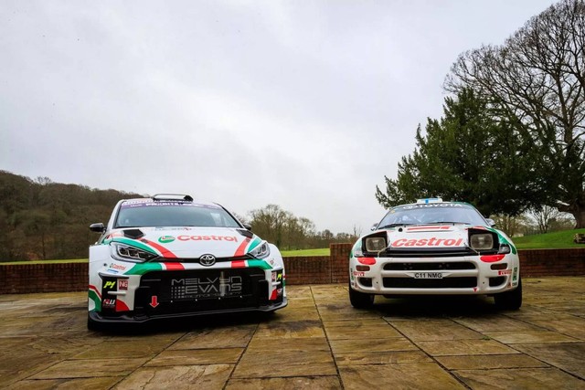 Tampilan Toyota GR Yaris Rally2 yang terinspirasi livery Celica GT-Four Four ST 185. Foto: Black Mountains Media