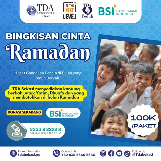 Bulan Penuh Berkah, TDA Bekasi Akan Gelar Kegiatan Bingkisan Cinta Ramadan