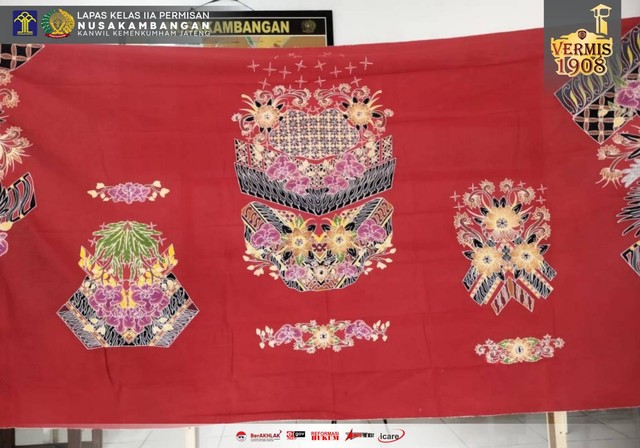 Kegiatan Kemandirian Batik Lapas Permisan Buat Motif Burung Rajawali