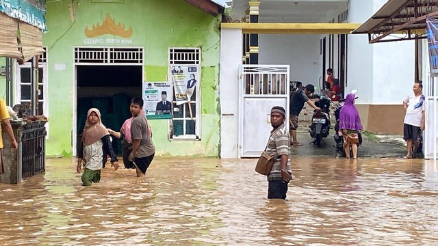 Ilustrasi banjir. | Foto: Sinta Yuliana/Lampung Geh
