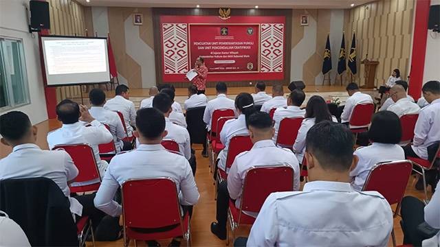 Sosialisasi penguatan Unit Pemberantasan Pungutan Liar dan Pengendalian Gratifikasi yang digelar Kemenkumham Sulawesi Utara dan diikuti oleh seluruh satuan kerja di bawahnya.