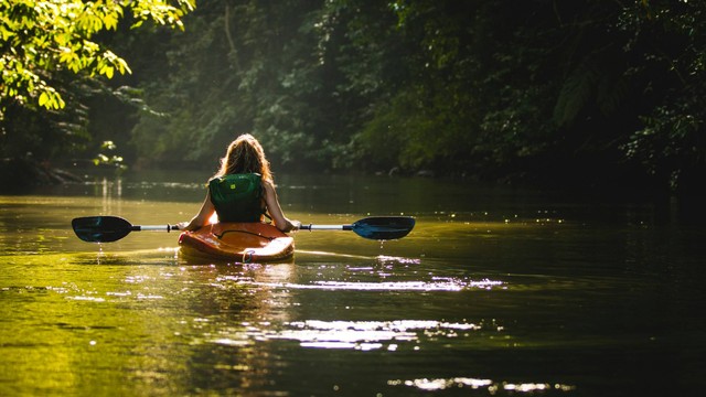 Wisata sungai di Bantul. Foto hanya ilustrasi, bukan gambar sebenarnya. Sumber: Unsplash/ Filip Mroz. 