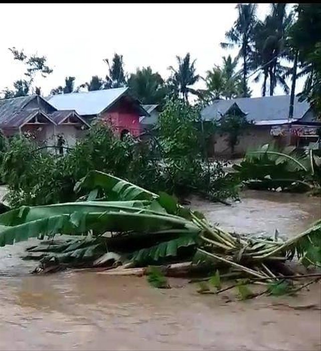 Desa Tembelang dan Desa Bumi Hantatai, Kecamatan Bandar Negeri Suoh, Lampung Barat terendam banjir. | Foto: Dok ist