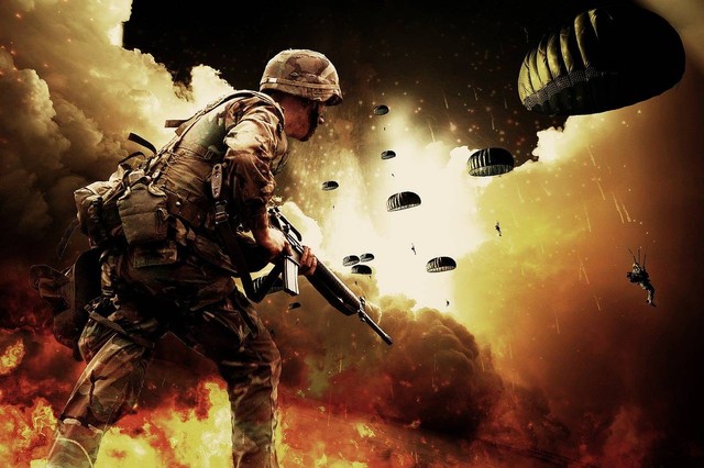 Ilustrasi Gambar Perang, Tentara, Parasut. Sumber: Pixabay/ ThePixelman