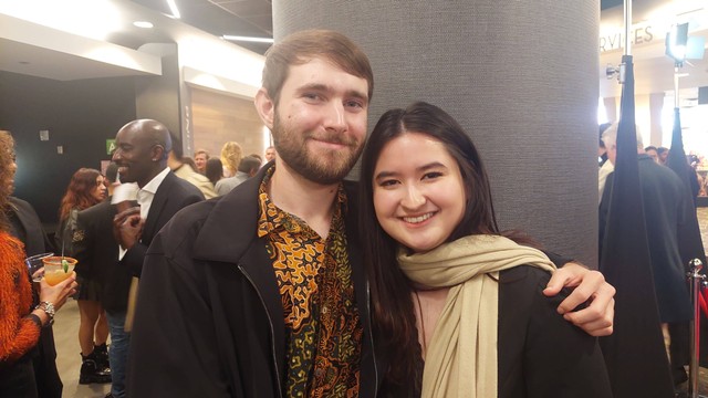 Stephanie Poetri dan kekasihnya di Gala Premier Badarawuhi Di Desa Penari, Century City AMC Theater Los Angeles, California, Kamis (4/4/2024). Foto: Caroline Pramantie/kumparan