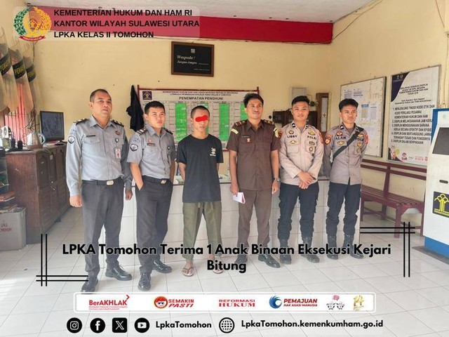 LPKA Tomohon Terima 1 Anak Binaan Eksekusi Kejari Bitung