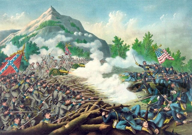 Pertempuran Gunung Kennesaw yang terjadi selama Kampanye Atlanta, Perang Saudara Amerika, 27 Juni 1864. (foto: Istock)