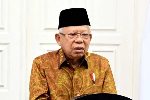 Wakil Presiden K.H. Ma ruf Amin beri ucapan selamat Idul Fitri, Selasa (9/4/2024) Foto: Dok Setpres