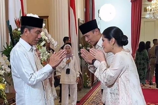 Menteri ATR/BPN Agus Harimurti Yudhoyono halalbihalal dengan Presiden Jokowi di Istana Negara, Jakarta, Rabu (10/4/2024). Foto: Instagram/ @agusyudhoyono