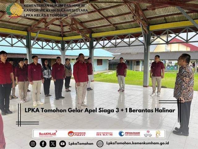 LPKA Tomohon Gelar Apel Siaga 3 + 1 Berantas Halinar