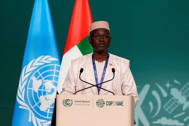 Perdana Menteri Mali Abdoulaye Maiga pada KTT Iklim PBB COP28, Sabtu, 9 Desember 2023, di Dubai, Uni Emirat Arab. Foto: Kamran Jebreili/AP