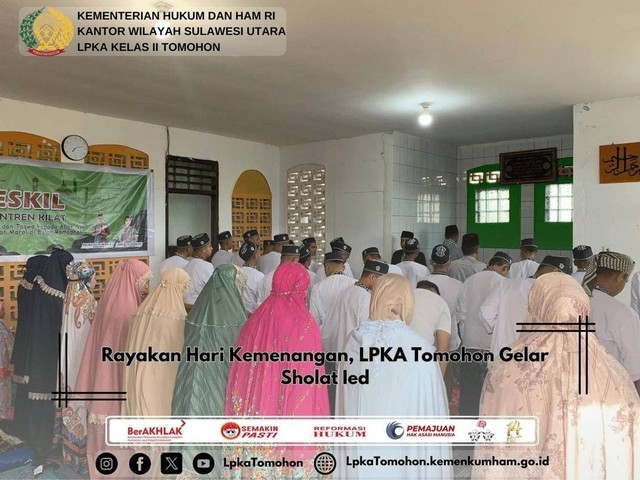 Rayakan Hari Kemenangan, LPKA Tomohon Gelar Sholat Ied