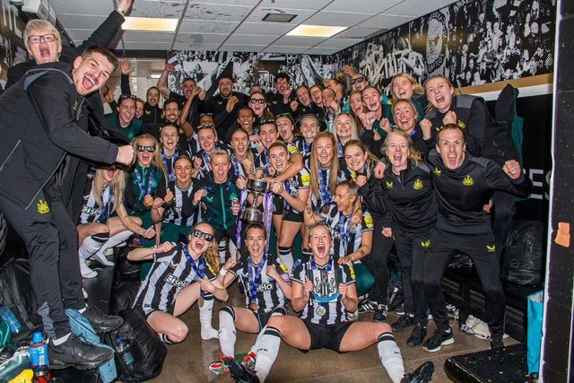 Newcastle United menang 10-0 atas Huddersfield Town di pekan ke-19 Divisi Tiga Liga Inggris Wanita 2023/24, Kingston Park Stadium, Inggris, Minggu (14/4). Foto: Instagram/@newcastleunitedwomen