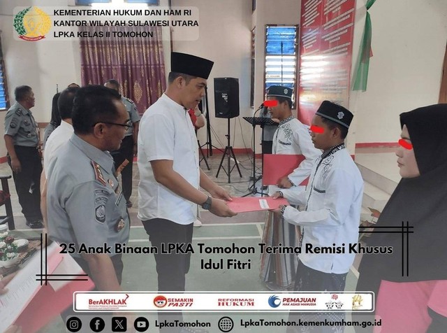 25 Anak Binaan LPKA Tomohon Terima Remisi Khusus Idul Fitri