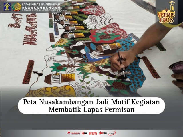 Peta Nusakambangan Jadi Motif Kegiatan Membatik Lapas Permisan