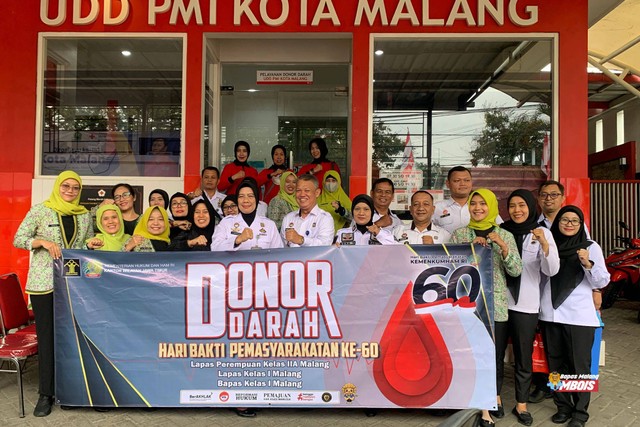 Donor Darah Dalam Rangka Peringatan Hari Bakti Pemasyarakatan (HBP) ke-60 (Foto: Humas Bapas Malang)