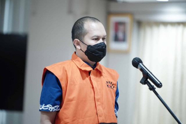 Eks Karutan KPK Achmad Fauzi bacakan permintaan terbuka terkait pungli Rutan. doc KPK. Foto: Dok KPK