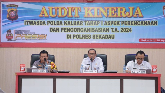 Itwasda Polda Kalbar melakukan audit kinerja di Polres Sekadau. Foto: Dok. Polres Sekadau