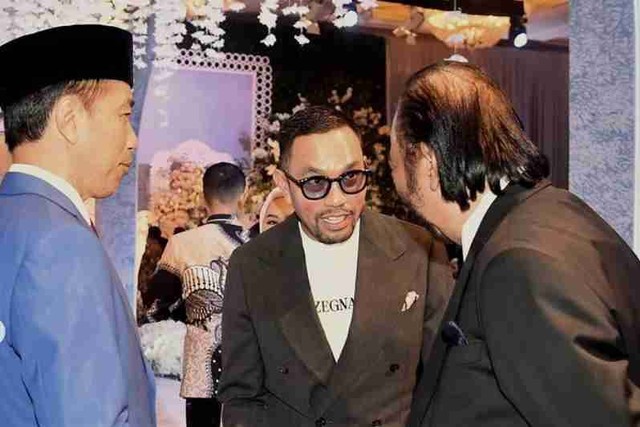 Presiden Jokowi bertemu Surya Paloh dan Ahmad Sahroni Foto: Dok Instagram @ahmadsahroni88